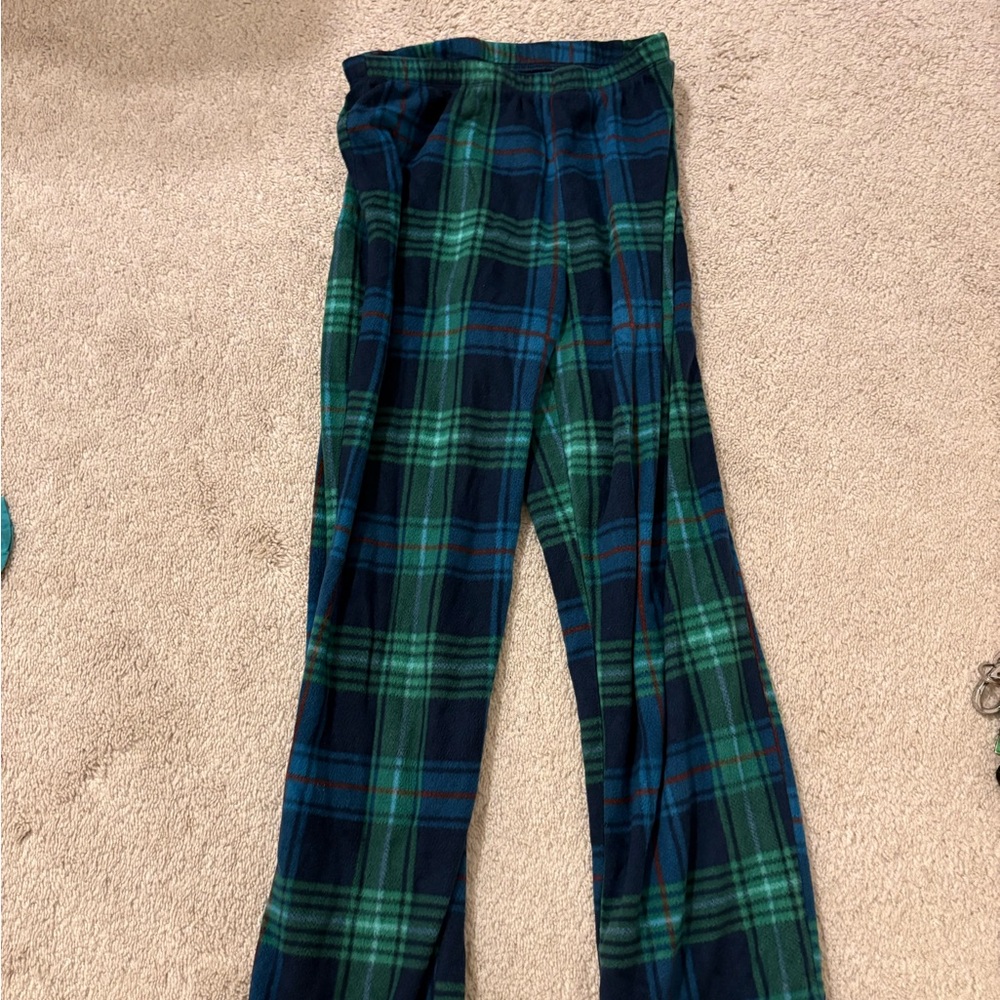 Plaid Kids Pajama Pants - Green and Blue